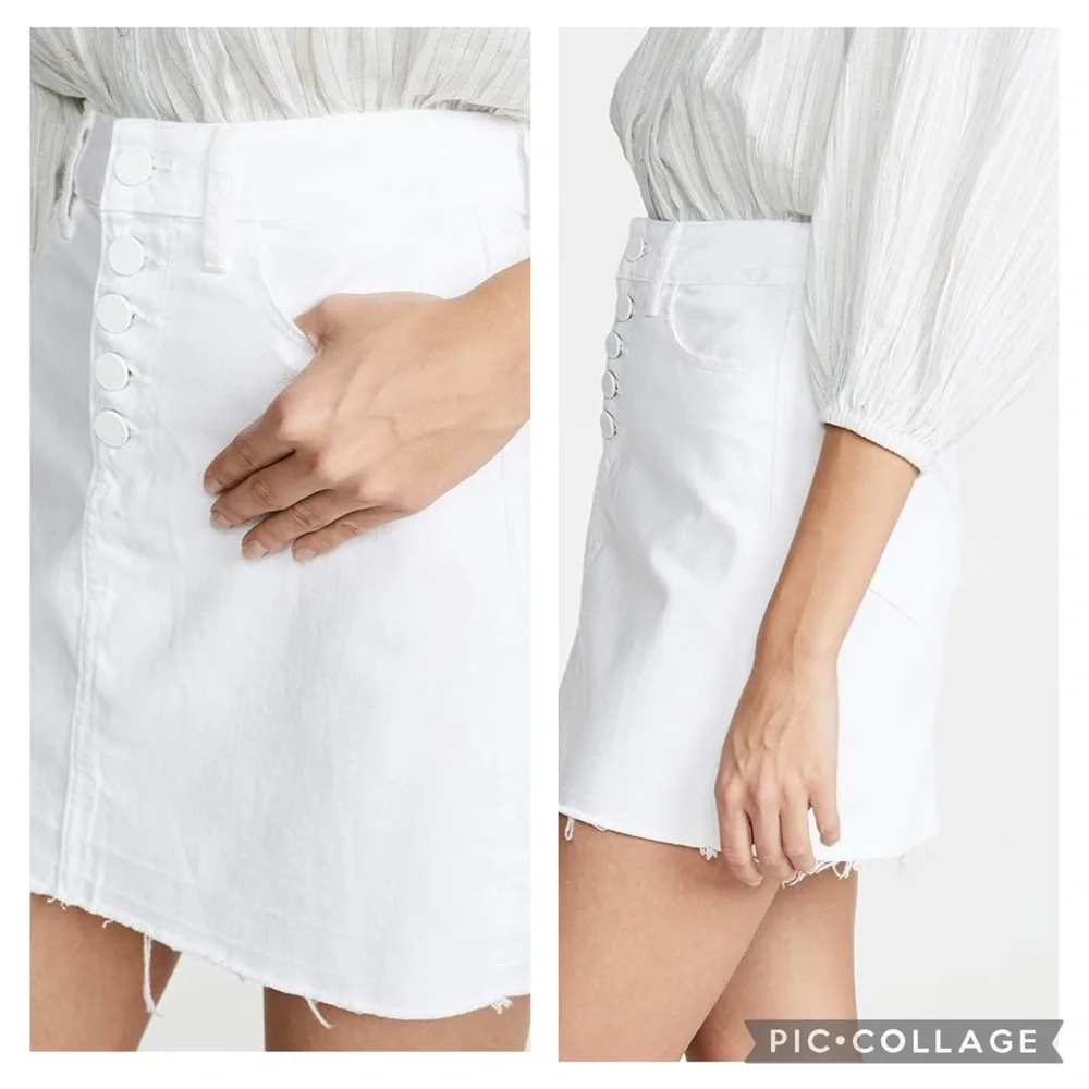 PAIGE Aideen White Denim Jean Skirt - Picture 3 of 6